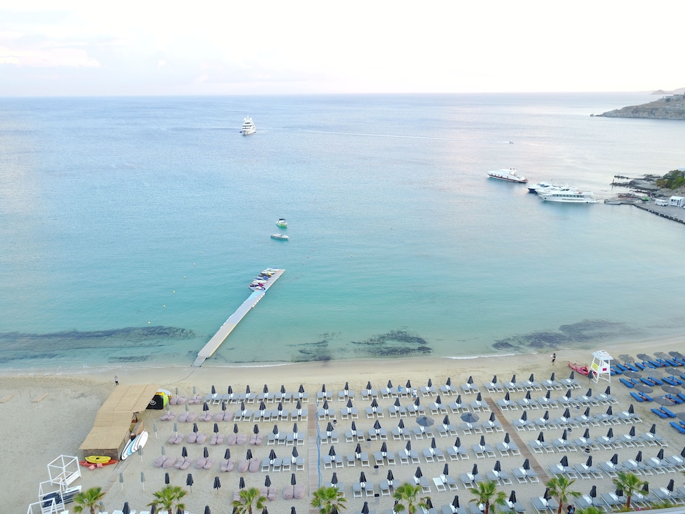 Mykonos Dove Beachfront Hotel — Beach in Plati Gialos, South Aegean