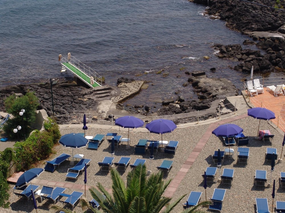 Hotel Kalos — Beach in Giardini Naxos, Sicily