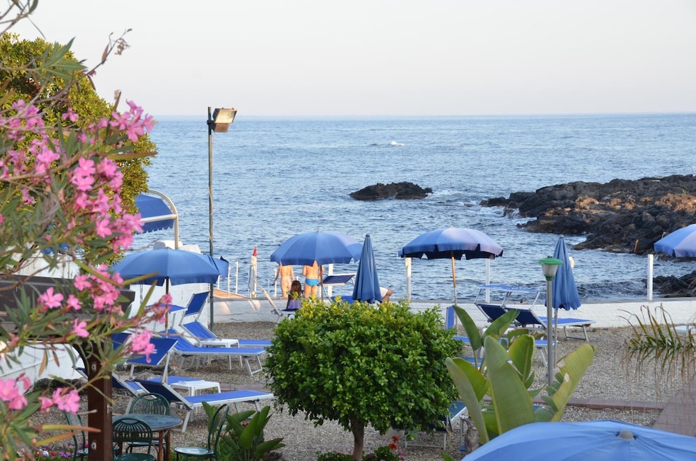 Hotel Kalos — Beach in Giardini Naxos, Sicily