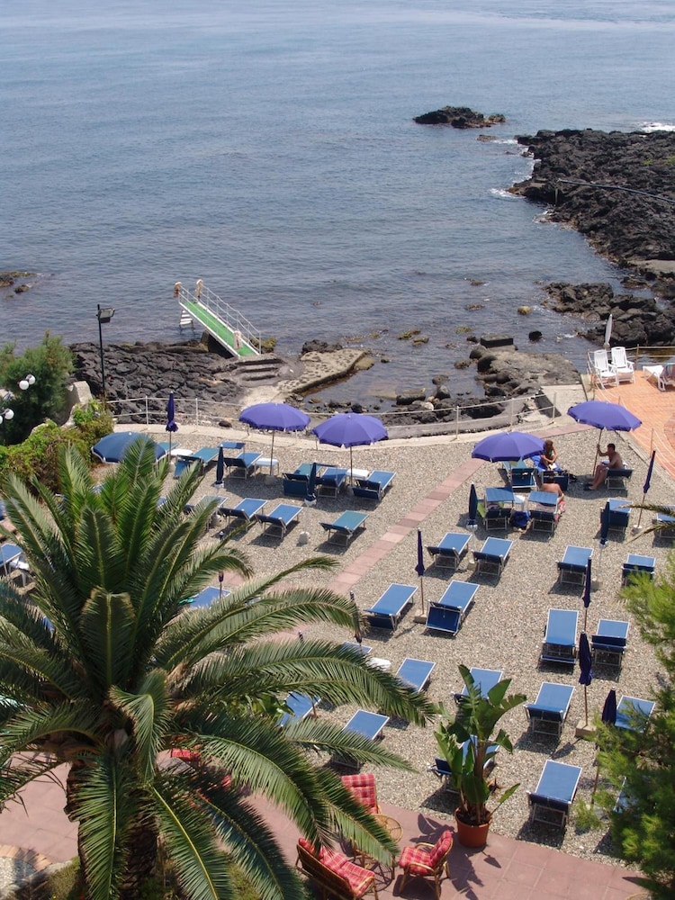 Hotel Kalos — Beach in Giardini Naxos, Sicily