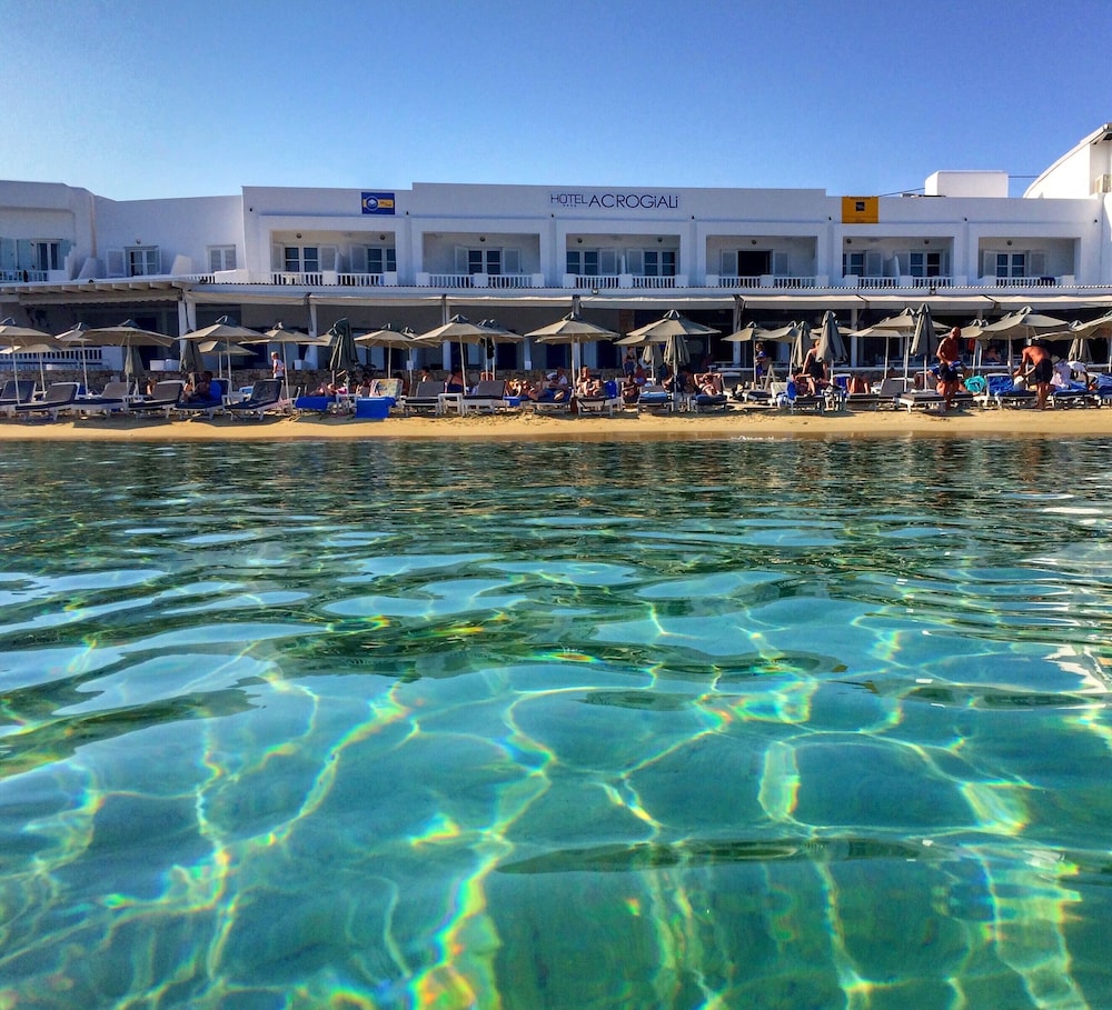 Acrogiali Beachfront Hotel — Beach in Plati Gialos, South Aegean