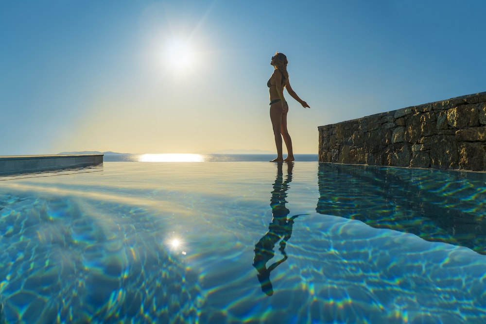 Mykonos Riviera Hotel & Spa a member of Small Luxury Hotels of the World — Swimming pool in Tourlos, South Aegean