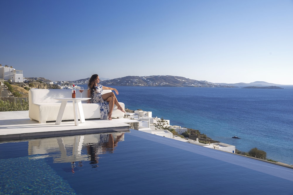 Mykonos Riviera Hotel & Spa a member of Small Luxury Hotels of the World — Swimming pool in Tourlos, South Aegean