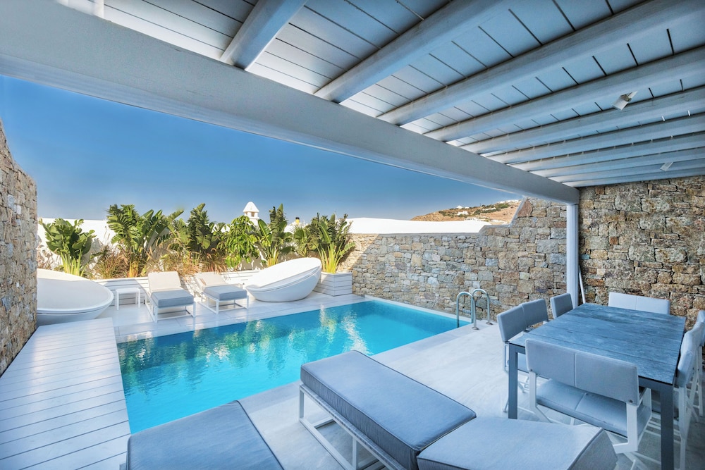 Mykonos Riviera Hotel & Spa a member of Small Luxury Hotels of the World — Swimming pool in Tourlos, South Aegean