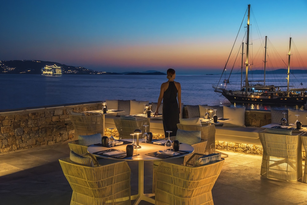 Mykonos Riviera Hotel & Spa a member of Small Luxury Hotels of the World — Restaurant & bars in Tourlos, South Aegean