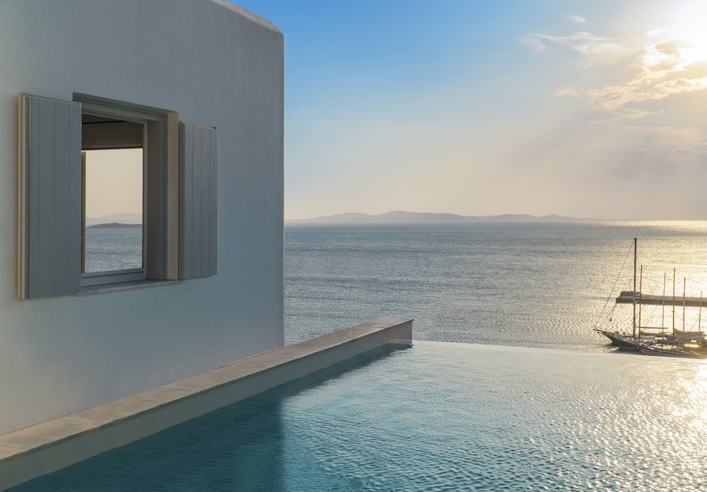 Mykonos Riviera Hotel & Spa a member of Small Luxury Hotels of the World — Swimming pool in Tourlos, South Aegean