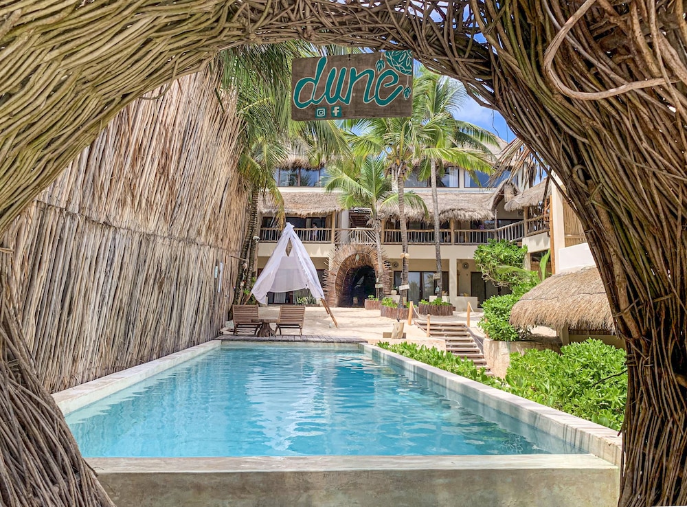 Dune Boutique Hotel located at the party zone — Swimming pool in Tulum, Quintana Roo